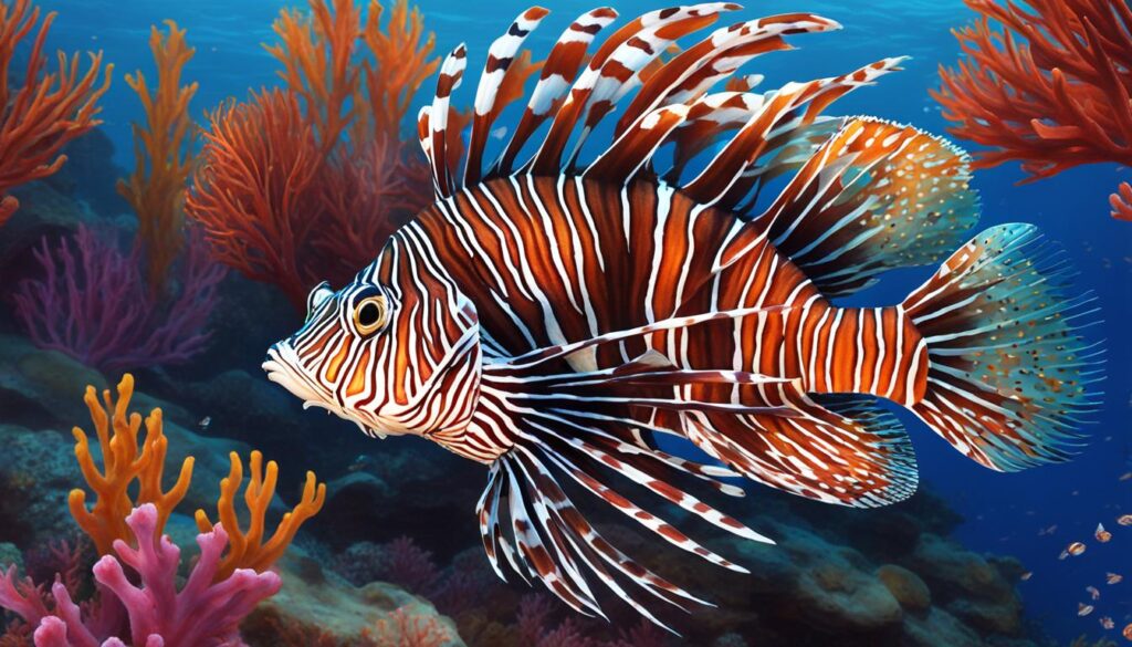 Lionfish on a coral reef