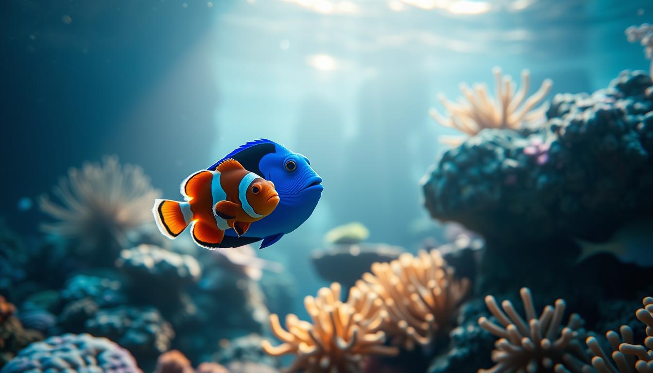 Can blue tang fish live with clownfish?