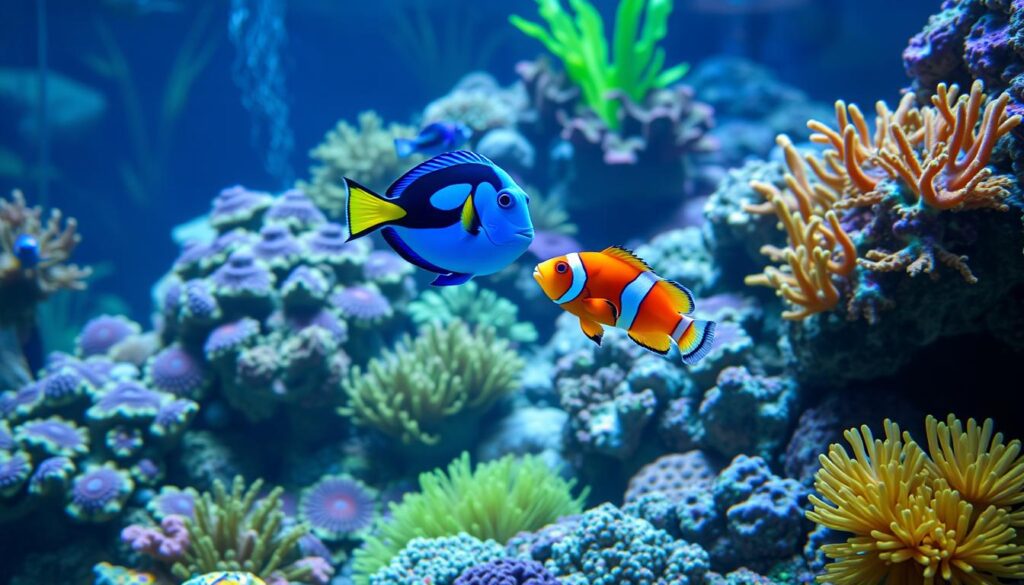 Maintaining blue tangs and clownfish